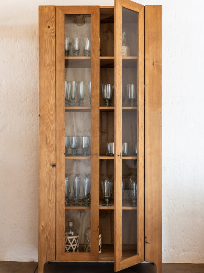 Reclaimed timber & glass display cabinet